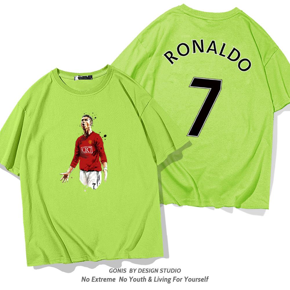 C Ronaldo letní krátkorukávové pánské a dámské dresy krátkorukávová trička čistá bavlna kulatý výstřih basketbalové sportovní ležérní oblečení