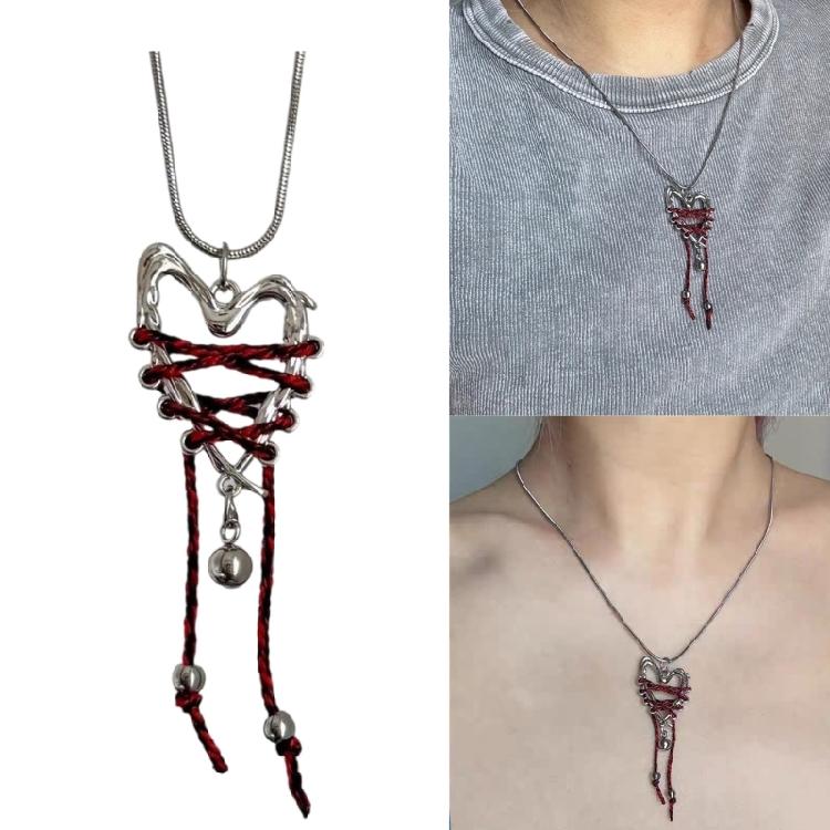 Contemporary Heart Necklace Flexible Bone Chain Structure Corrosion Resistant Alloy Materials Fashion Accessory
