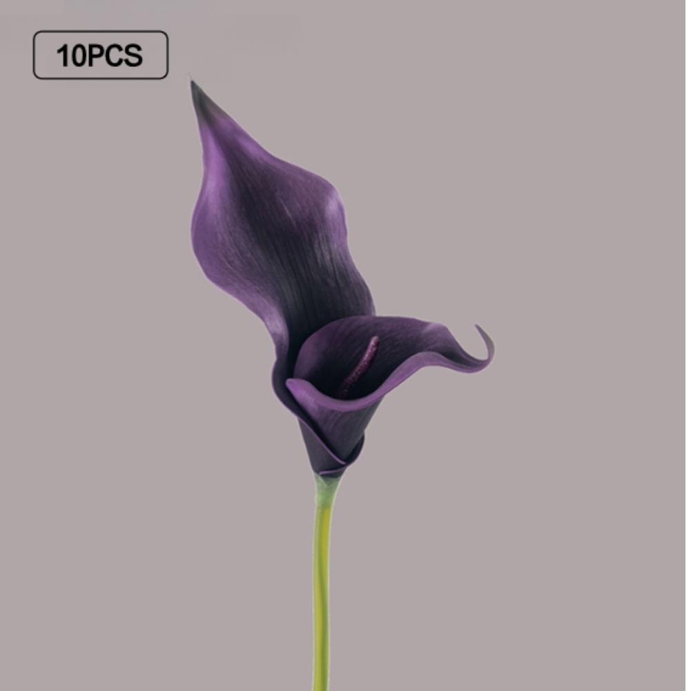 10pcs Artificial Flowers Centerpiece for Dining Table EVA Plastic 56cm Tall Stems Lifelike Calla Lily Realistic Texture