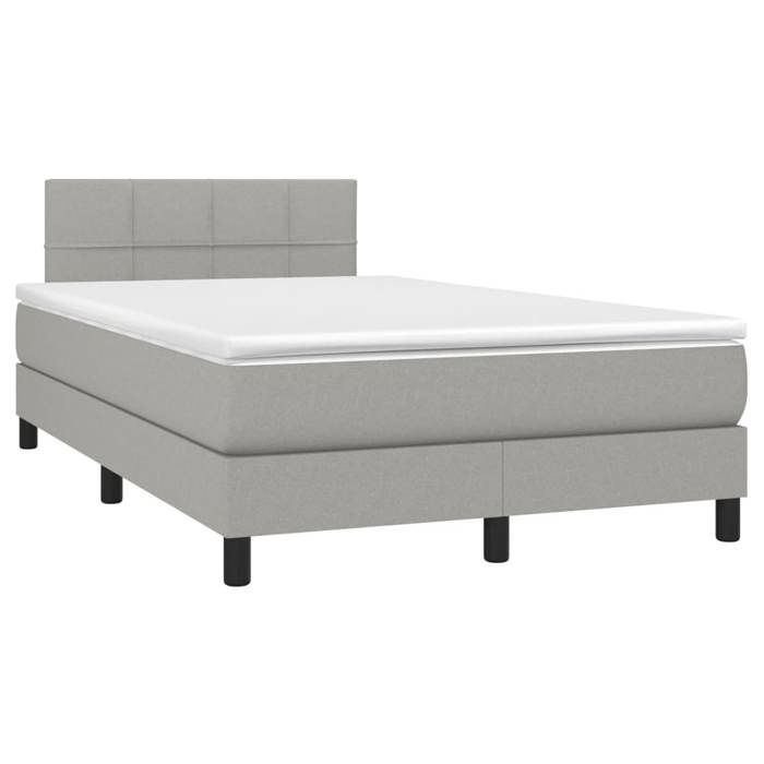 Maison Exclusive - Sommier à lattes de lit matelas LED gris clair 120x190 cm tissu