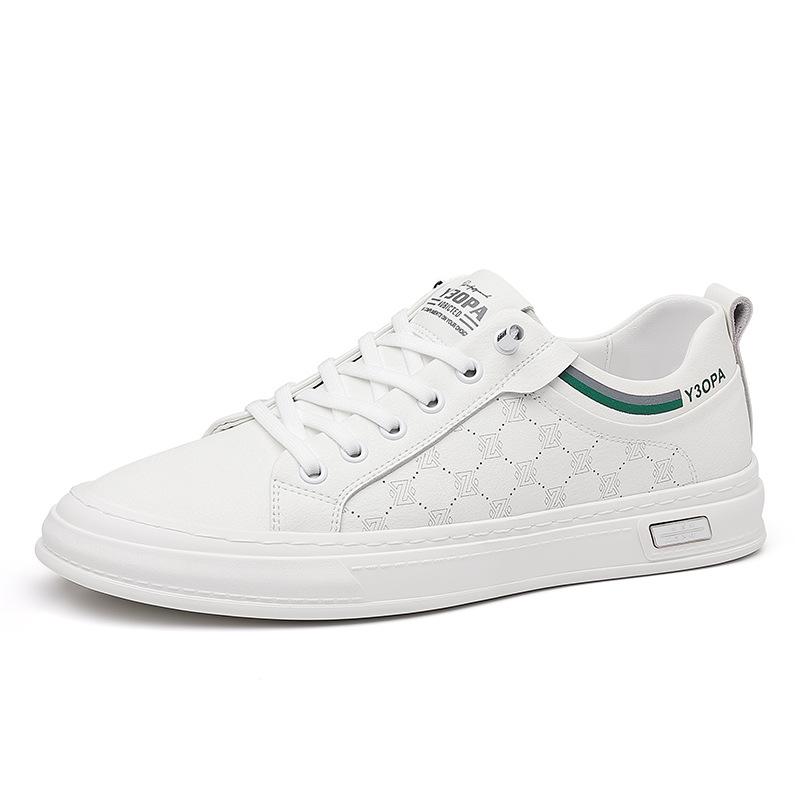 Autumn New Men's Shoes Leather Sports Casual Men's Leather Shoes Board Shoes Trend Fashion White Shoes