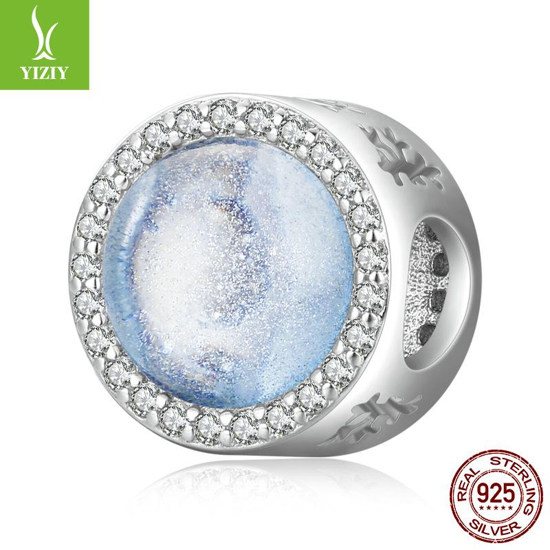 Wind S925 Silver Opal Bracelet Beaded, Retro Luxury Opal Diy Beads Loose Beads With