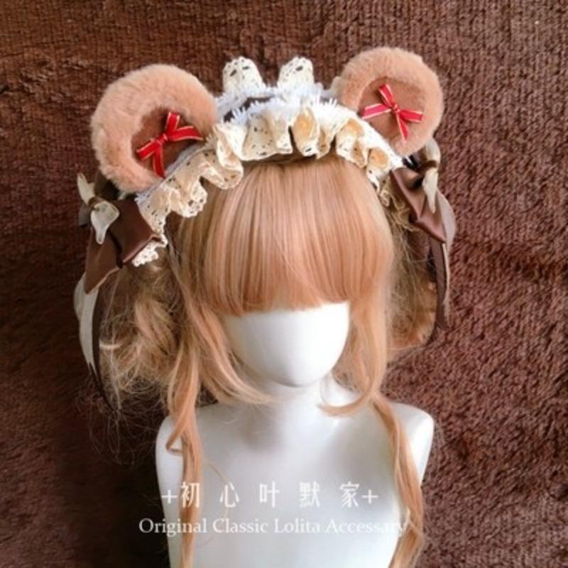 Lolita Bear Ear Headband KC Headband Cat Ear Multi-layer Lace Hair Accessories for Women