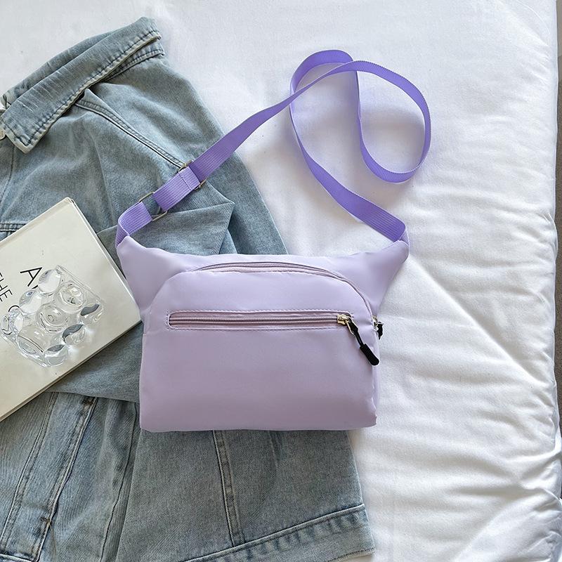 New casual messenger bag large capacity solid color couple fanny pack riding multi-function simple shoulder backpack