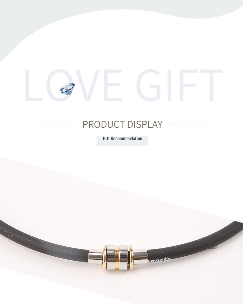 Men's Titanium Steel Negative Ion Silicone Choker Pendant - Unisex Fashion Jewelry