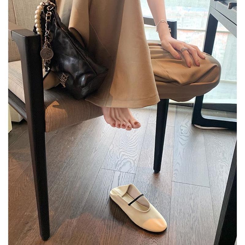 Grape mother studiolee soft-faced round head shallow mouth single shoes thin word belt flat bottom Mary Jane women's shoes summer