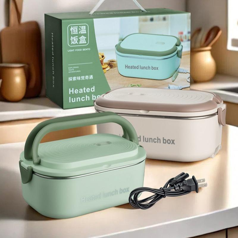 220V 110V Electric Lunch Box Stainless Steel Food Warmer Heating Bento Box 1L EU US Plug School Office Thermostatic Heater 18W
