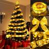 Christmas Ribbon Fairy Light Christmas Decoration DIY Bows String Light Tree Ornaments for Home 2025 Xmas Decor New Year Navidad