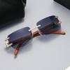 Y2K Vintage Luxury Designer Rimless Diamond Sunglasses Women Crystal Rhinestone Square UV400 Sun Glasses For Men