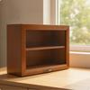 Tabletop Display Case Transparent Wooden Box Dustproof Cabinet with Shelf for Collectors,