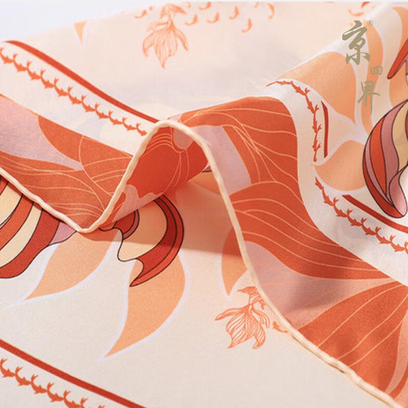Jing Sijie Liannianyuyu Mulberry Silk Scarf