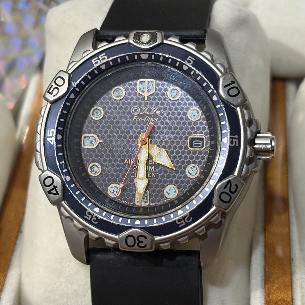 [Immediate decision/Free shipping] CITIZEN OXY AIRDIVERS200M Eco-Drive Citizen Oxy Eco-Drive Air Divers Vintage Watch Used Watch