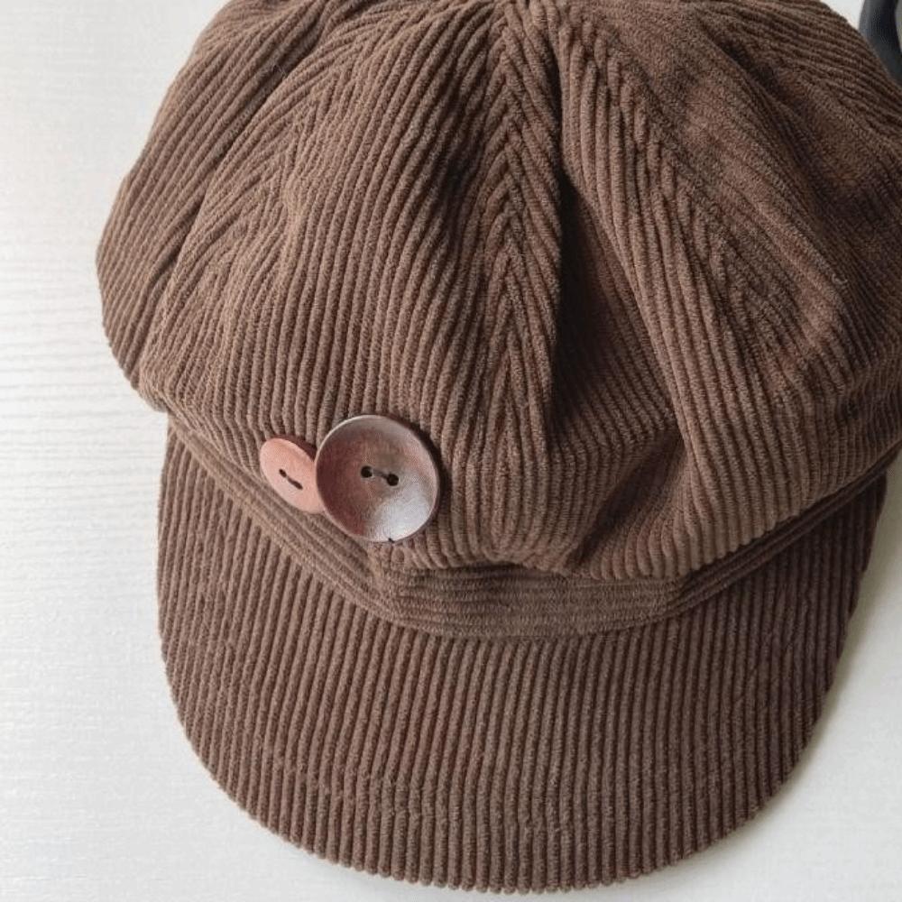Y2k Double Button Berets Hat Harajuku Octagonal Hat Retro Painter Hat  Girls