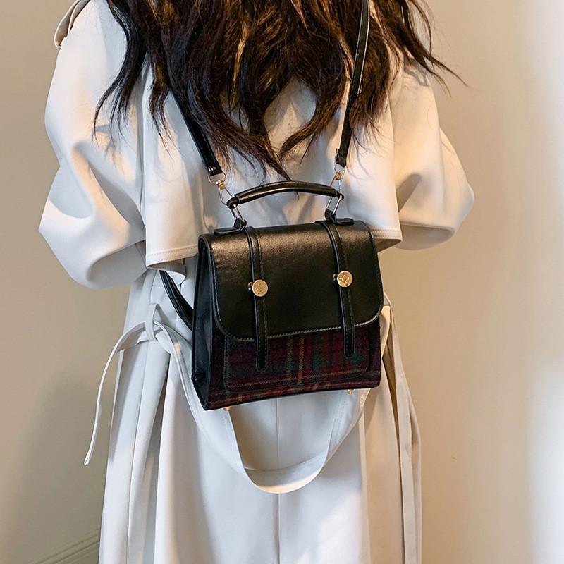 Fashionable Versatile Black And Brown Backpack With Soft Construction And Chic Design