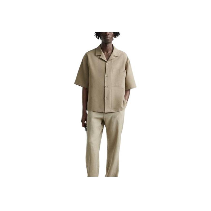 Zara Button Minimalist Versatile Short Sleeve Shirt Men shirts 5581062-706