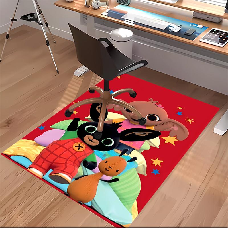 1pc Bing Print Area Rug - Soft, Washable Non-Slip Indoor Mat for Office Chairs, Living Room, Home Office Decorative Rug