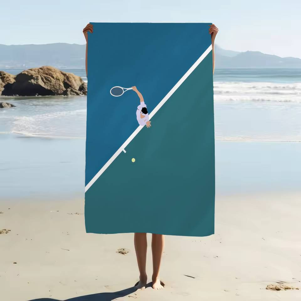 Tennis US French Open Sport Canvas Mikrofaser Strandtuch Saugfähig Schnelltrocknend Weich Yoga Schwimmen Resort Bergsteigen Handtuch