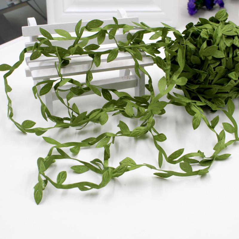 40M Artificial Vines Fake Hanging Plants Leaf Ribbon Trim Simulation Foliage Rattan Wedding Party Wreath DIY Craft Decoration