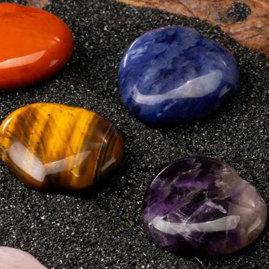 Heart Shaped Faux Crystal Card Class Exchange Gift Set 28 Natural Polished Stones with Cards Valentine Day Party Favors