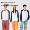 MINISO Men's American Retro Heavyweight Cotton Raglan Long-Sleeve T-Shirt