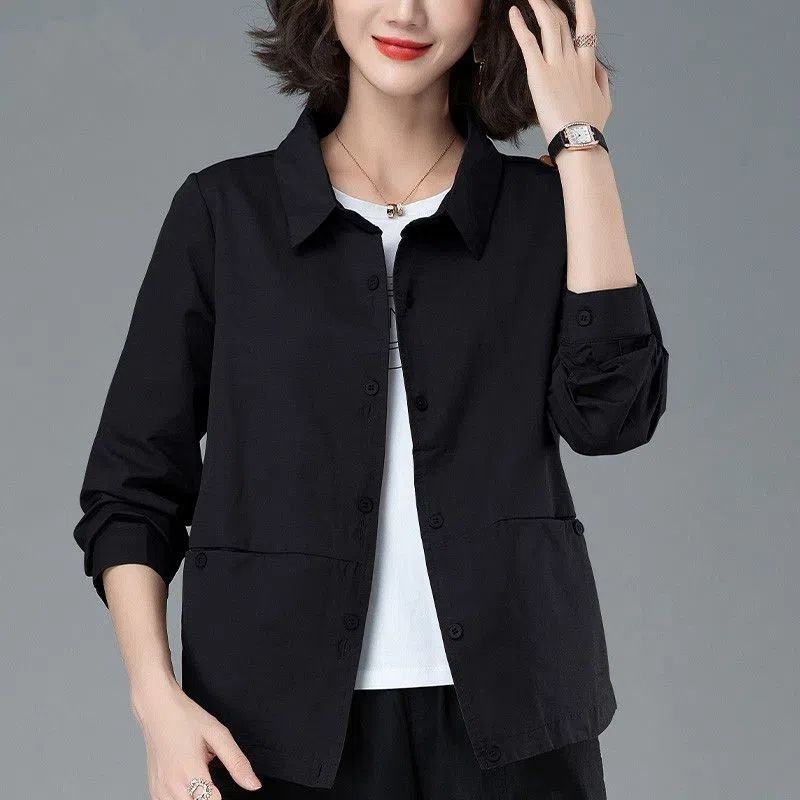 Women's Jacket Single-layer Stand-up Collar Short Jacket Plus Size Casual Jacket Outdoor Windproof Jacket