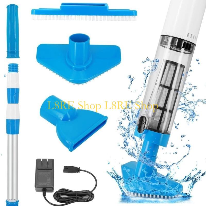 L8RE Portable Pool Vacuum Cleaner with Long Battery Life and Adjustable Nozzle for Thorough Pool and Hot Tubs Maintenance