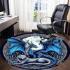 1pc Dragon Wolf Office Round Area Rug, Under Office Chairs Bedroom Living Room Home Decor, Room Deco, Available in Various Sizes