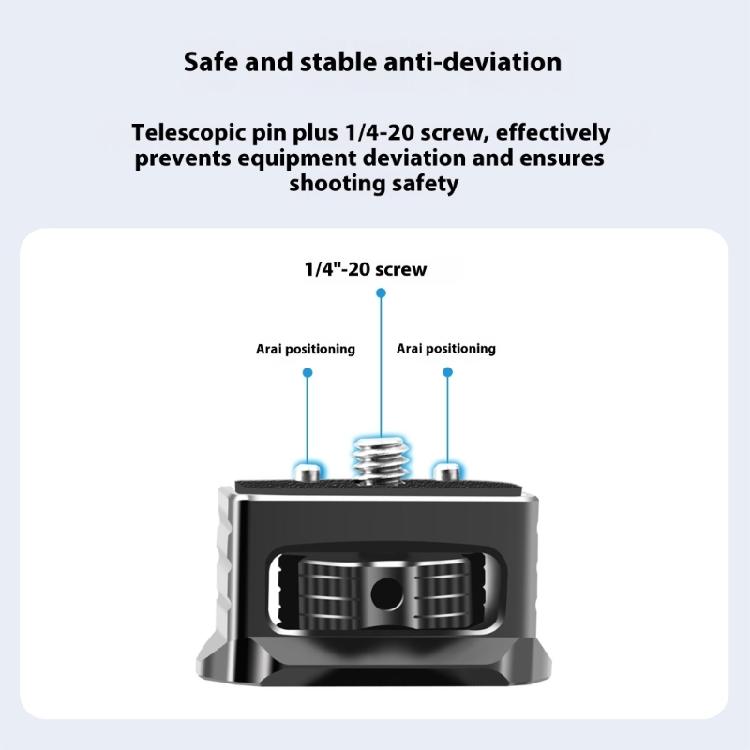 Heavy Duty Adjustable 1/4 Expansion Adapter Retractable Pin Mechanism With 1/4 to 20 Screw Universal Mounting Solution