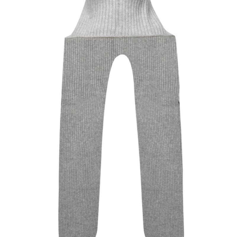 DOYOUKNOWMC 24FW Button Opening Neck Warmer Gray Knit Muffler