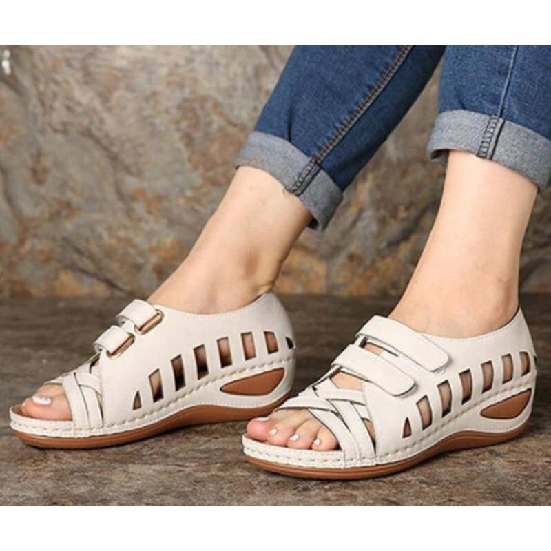 Summer Women Sandals Gladiator Ladies Wedges Buckle Platform Casual Hollow Out Shoes Female Soft Beach Shoes