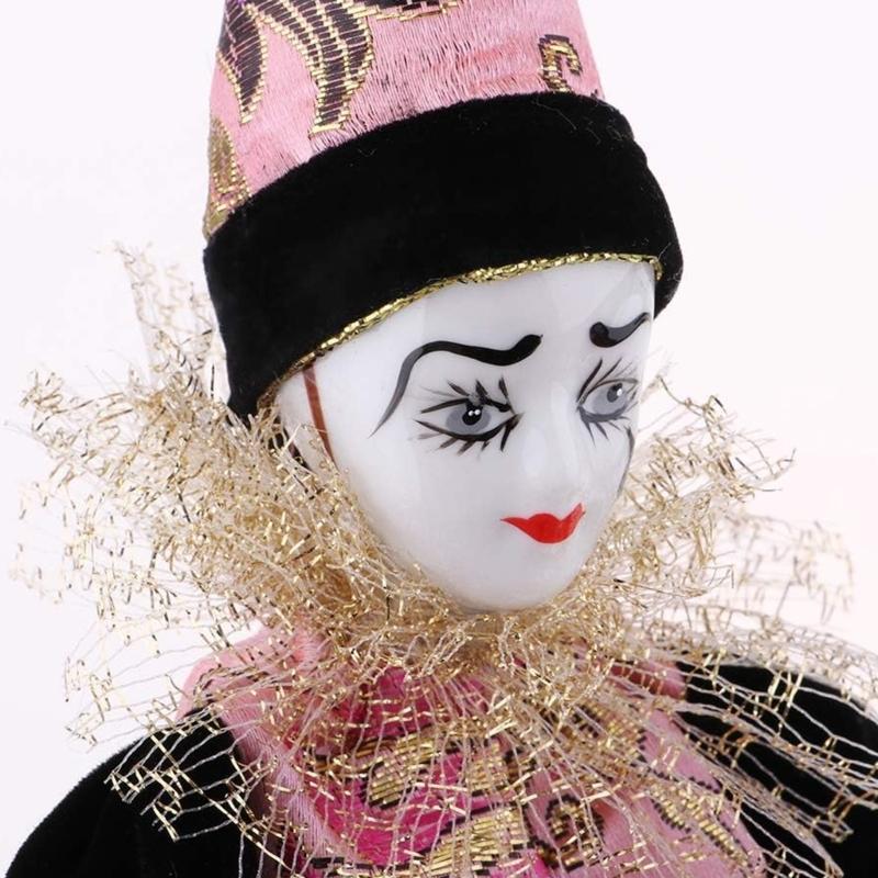 Handbemalte Keramik Clownpuppen Figur Nostalgische Heimdekoration Halloween Weihnachtsgeschenk Sammlerstück Schreibtischdekorationen