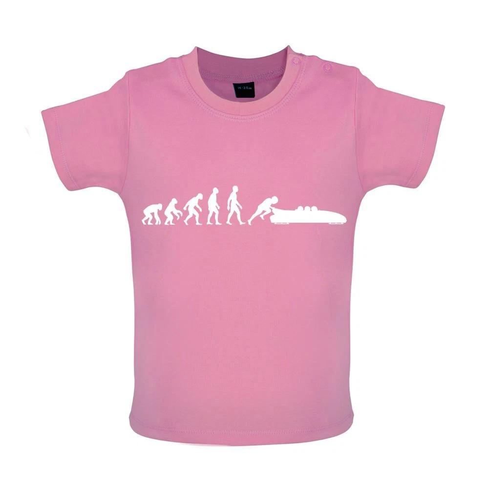 Evolution of Man Bobsleigh - Baby Kids Boys Girls Unisex T-Shirt / Babygrow - Bobsled Movie Winter 120