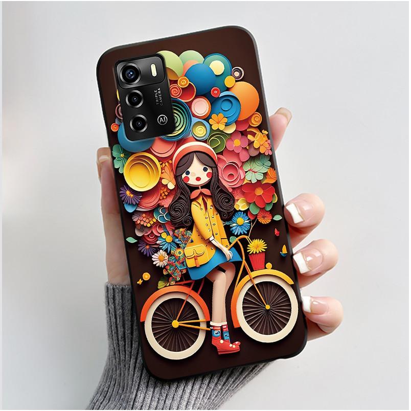 For ZTE Blade V40 Vita / V41 Smart Phone Case Luxury Cute Love Rabbit Funny Black Cover Shell Soft Silicone Protective Casing