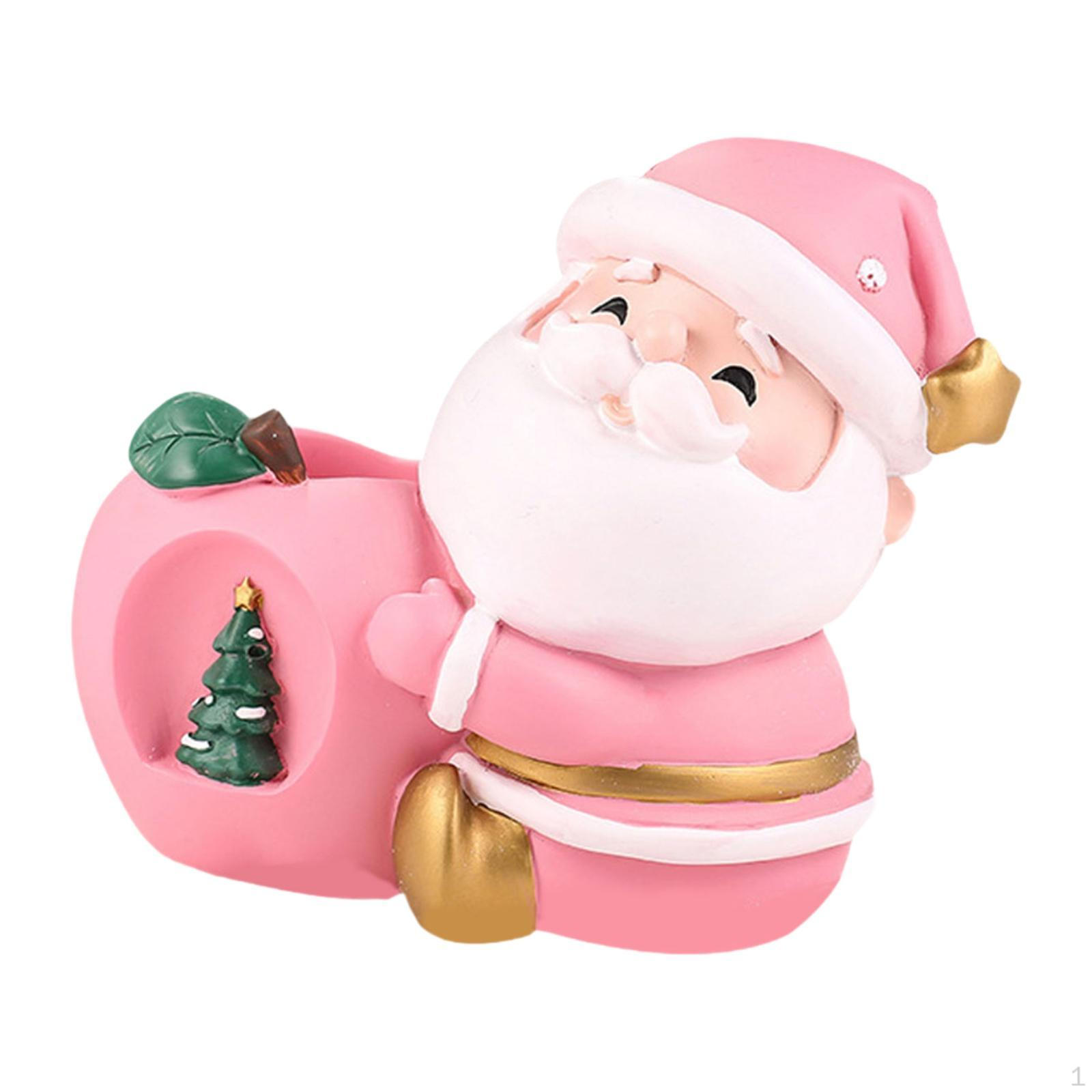 

Різдвяна прикраса Статуя Санта-Клауса Контейнер для цукерок, Колекція банок для зберігання, Креативний святковий рожевий