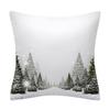 Snow Christmas Pillowcase Blue and White Printed Cushion Cover Snowflake  Tree Throw