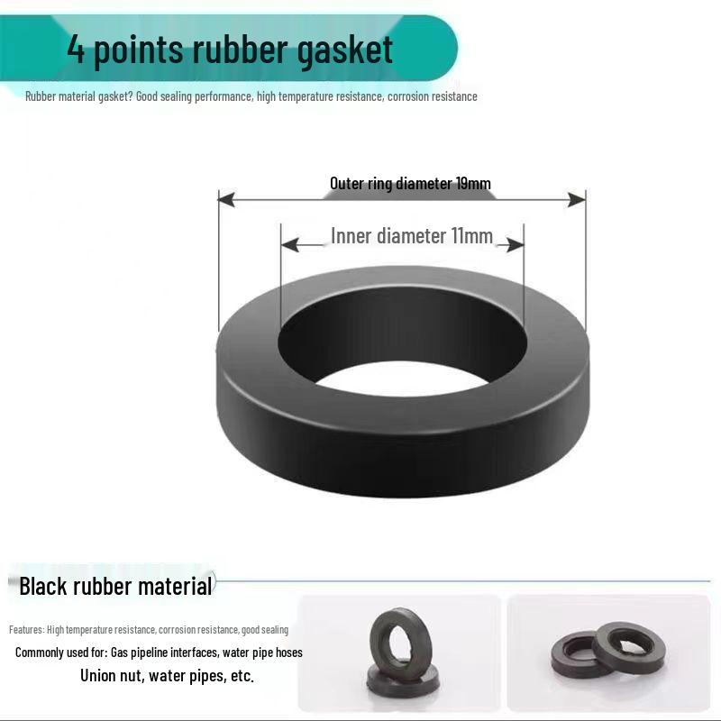 Комплект черных резиновых прокладок: 4-точечное и 6-точечное уплотнительное кольцо, Гибкий душевой шланг с сильфоном, Силикон, Водонепроницаемая прокладка