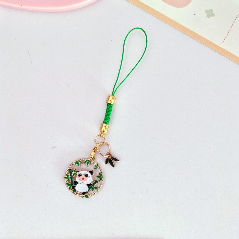 Cartoon Panda Bamboo Keychain Pendant - Cute School Bag Accessory and Creative Gift for Students