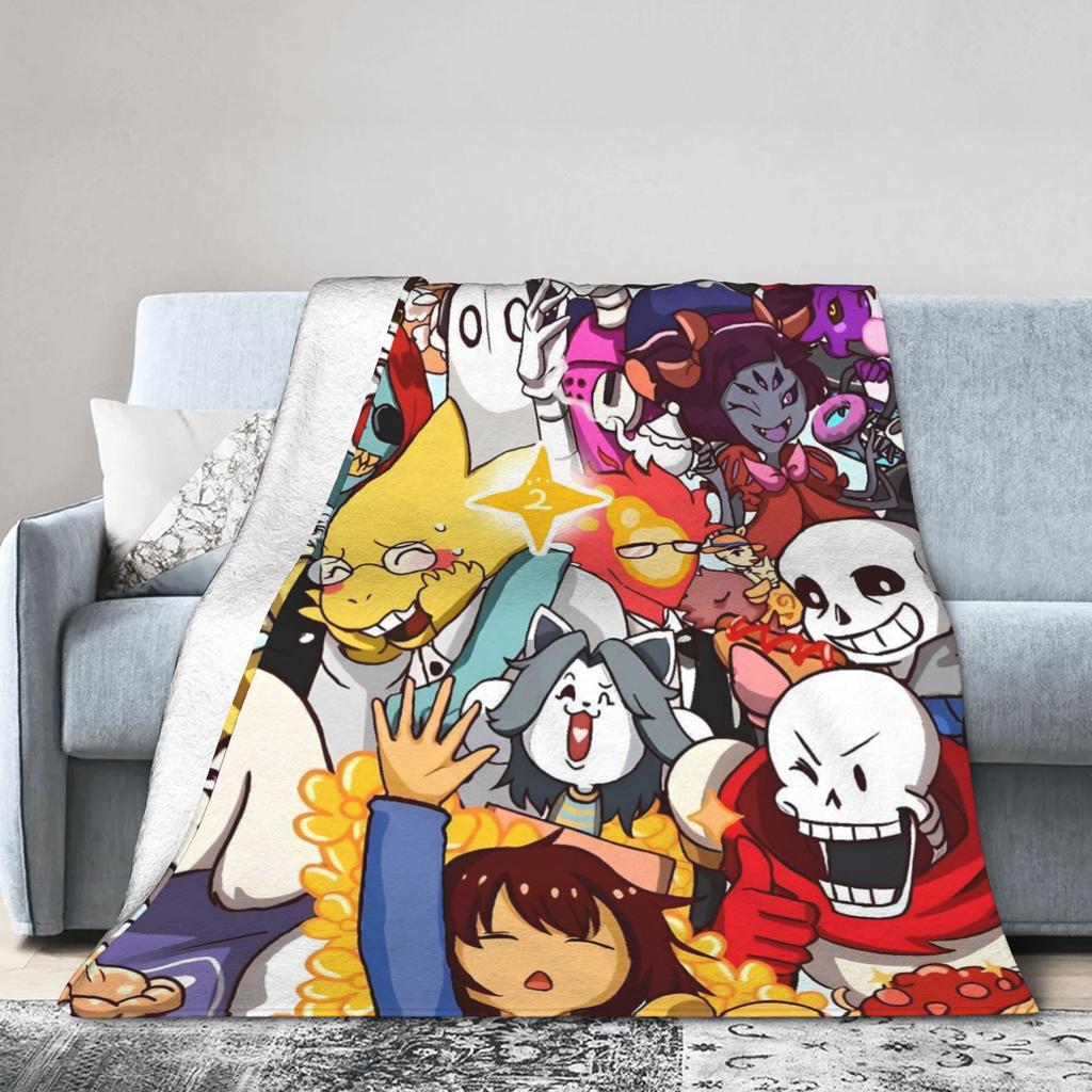Deltarune Warme Weiche Decke Spiel Kinder Plüsch Überwurfdecke Grafisch Wohnzimmer Flanell Tagesdecke Sofa Bettbezug