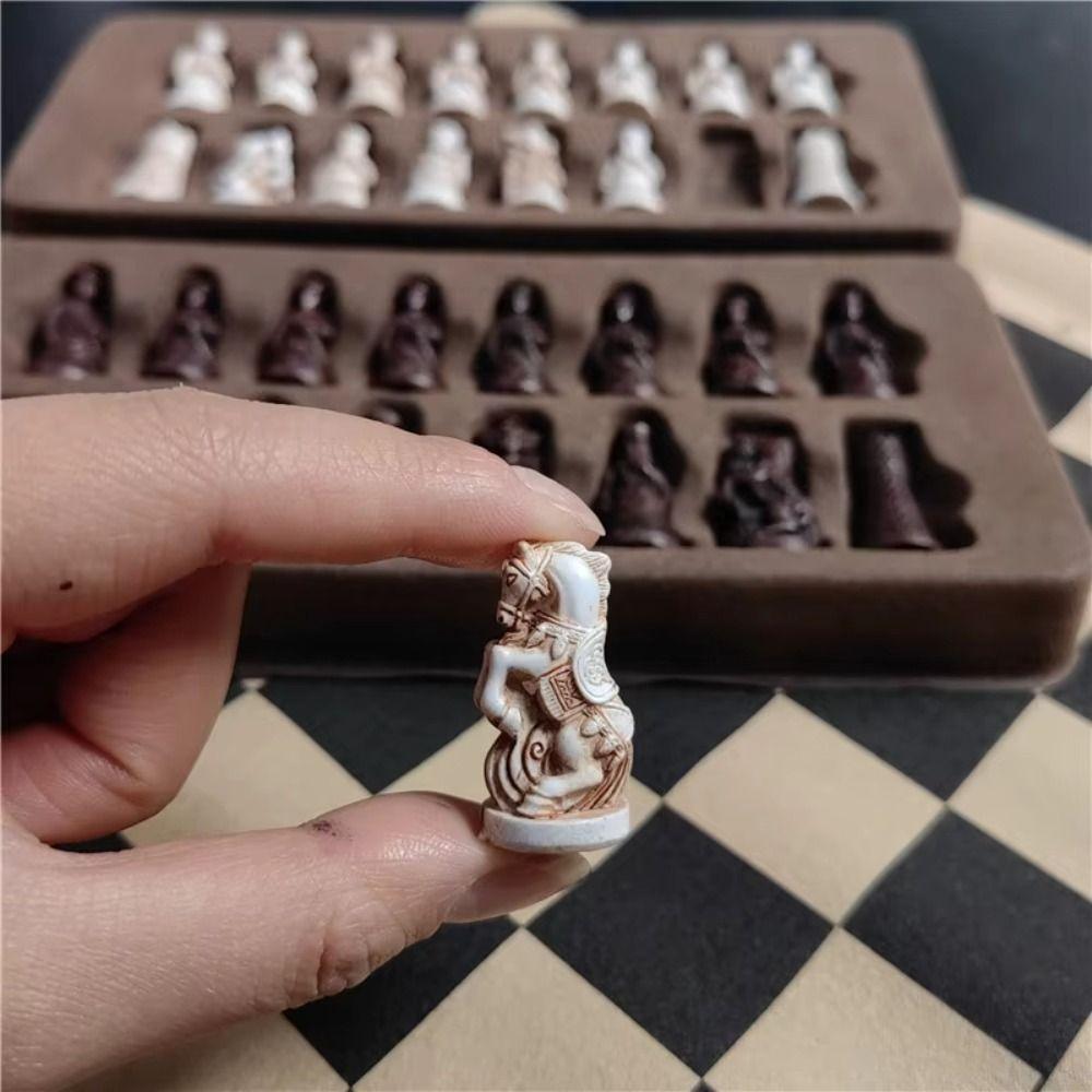 Lifelike Ancient Chinese Character Chess Set Resin Qing Bing Chess Figure  Adults Children