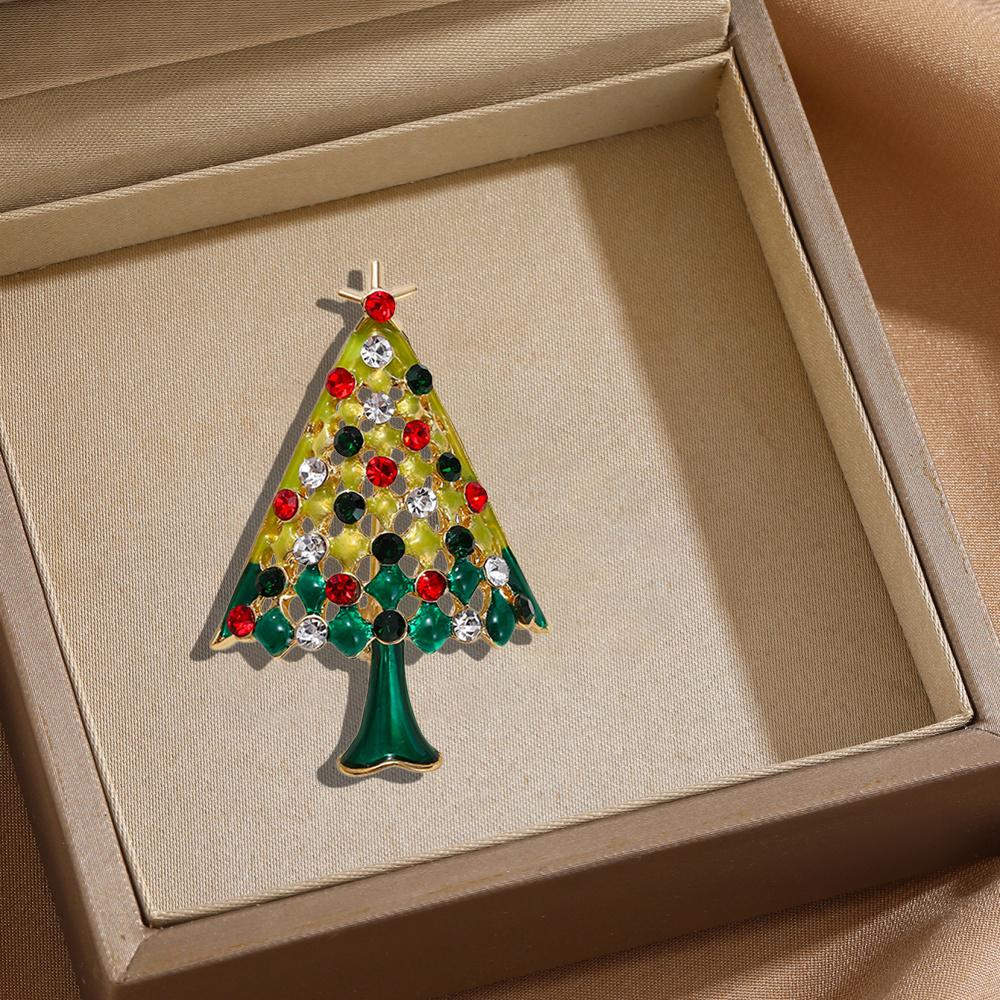

Christmas Tree Brooch for Women All-season All-purpose Alloy Corsage Pin Clothes Bag Scarf Accessories Christmas Brooch синий