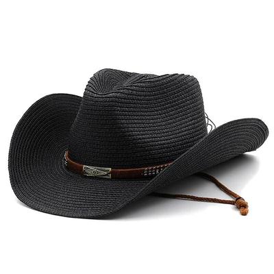 Ethnic Style Denim Straw Cowboy Hat