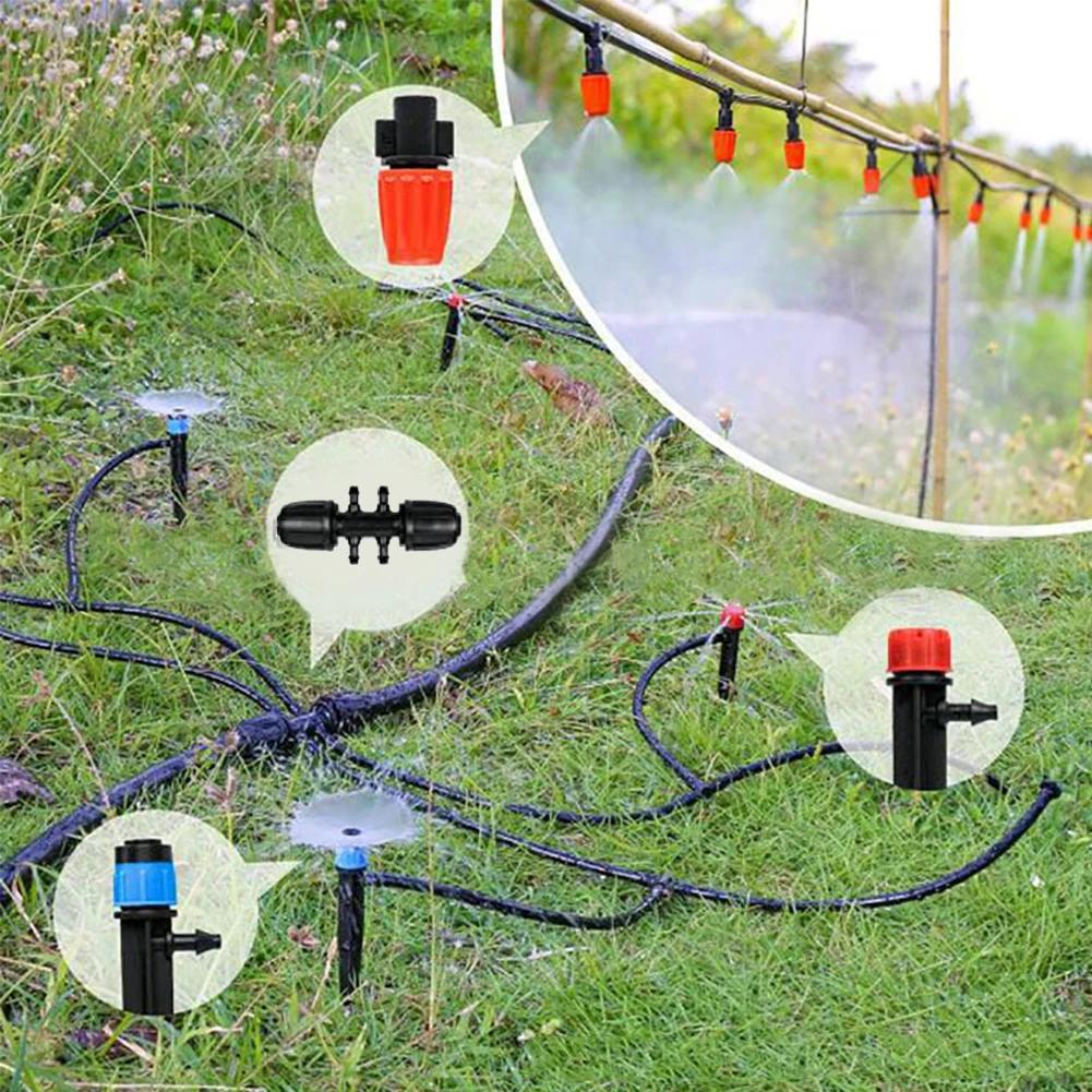 200FT Greenhouse Micro Drip Irrigation Kit with 1/2 Inch Hose 1/4 Inch Distribution Tubing Patio Misting Plant Watering System