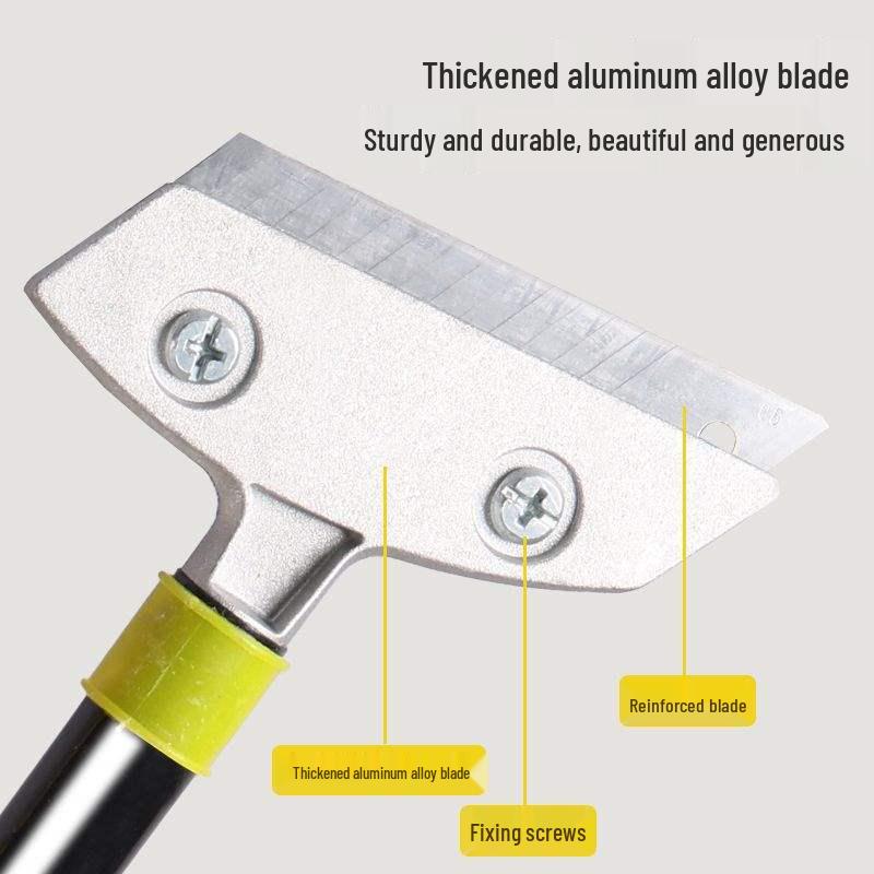 Telescopic Glass Wall and Floor Scraper with Blade for Seam Cleaning and Degumming