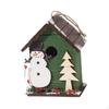 Christmas Bird House Bluebird Shelter Nesting Wood Decoration Snowman Birdhouse