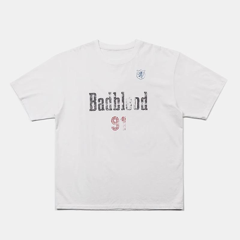 Korean Badblood BCAC American Retro Women s Distressed Loose Short-Sleeve T-Shirt Large белый