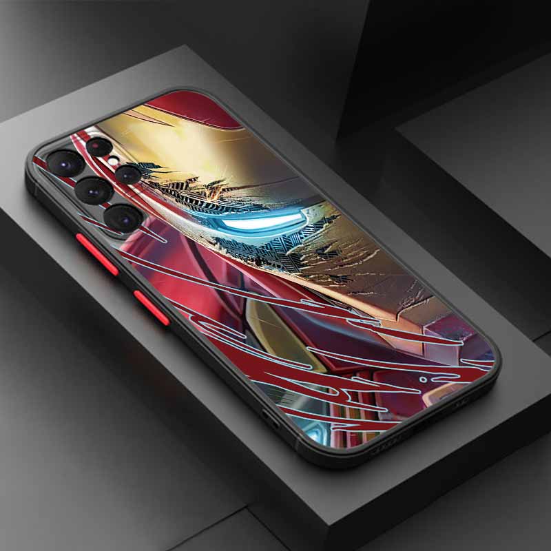 Spider-Man Iron Man Cover For Samsung S25 S24 S23 S22 S21 S20 S10 FE Ultra Plus Lite Frosted Translucent Phone Case