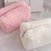 Plush Makeup Bag Large Capacity Toiletry Bag Portable Travel Solid Color Zipper Washing Pouch Storage Bags