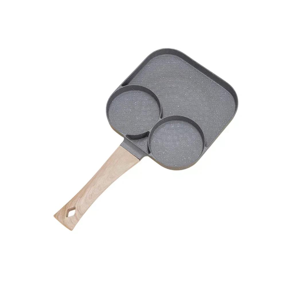 Breakfast Preparation 3-Cup Egg Pan Easy Clean Omelette Pan Egg Frying Pan Cast Aluminum Pan Easy Cleanup Design