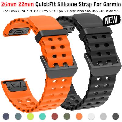 26 mm 22 mm silikoninis dirželis Garmin QuickFit apyrankei Fenix 8 47 mm 51 7X 7 7S 6X 6 Pro 5 5X Epix 2 Forerunner 965 955 945 Instinct 2