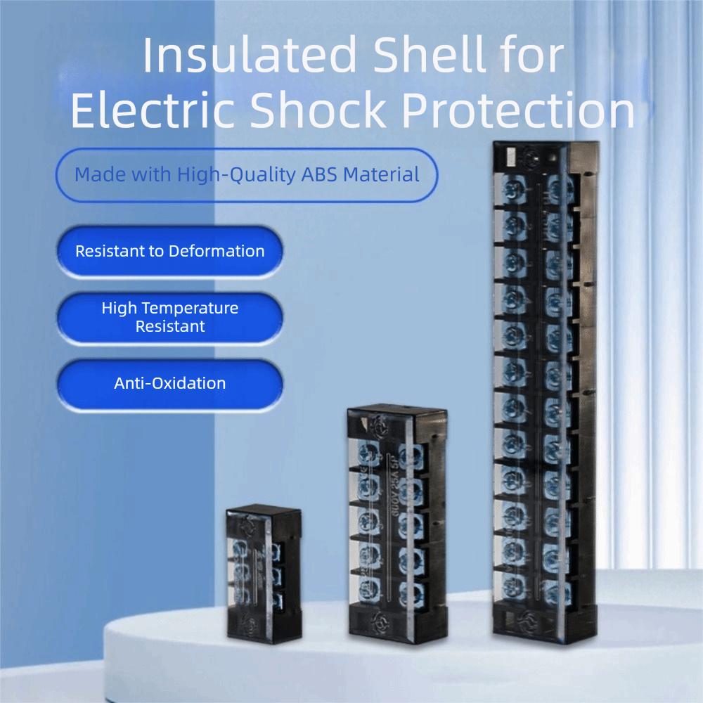 600V Screw Terminal Block 3-20 Positions Fixed Wiring Connector Industrial Wiring